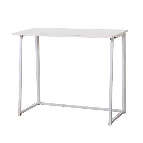 Dripex Faltbar Tisch Schreibtisch Computertisch für Homeoffice Arbeitszimmer Klappbar PC Tisch (Weiß, Keine Montage) 1