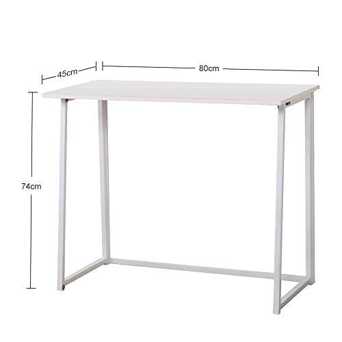 Dripex Faltbar Tisch Schreibtisch Computertisch für Homeoffice Arbeitszimmer Klappbar PC Tisch (Weiß, Keine Montage) 2