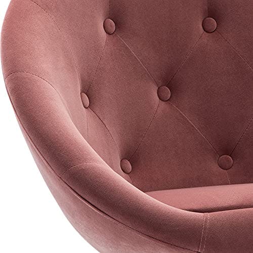 Duhome Loungesessel Höhenverstellbar Samt, Schminktisch Stuhl Drehstuhl Cocktailsessel mit Armlehne für Wohnzimmer Esszimmer Schlafzimmer, Pink 2