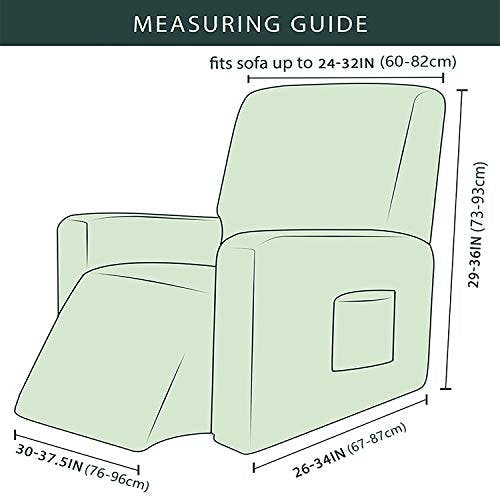 EBETA E Samt-Optisch Stretchhusse für Relaxsessel Sesselbezug, Komplett Sesselschoner, Elastisch Bezug für Fernsehsessel Liege Sessel (Grau) 2