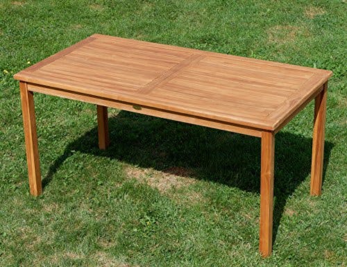 ASS Teak XL Holztisch 150x80cm Gartentisch Garten Tisch Holz sehr robust Modell: JAV-Alpen 0