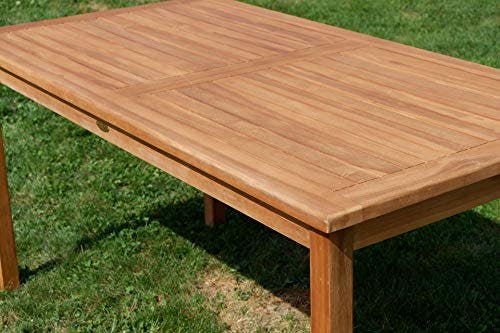 ASS Teak XL Holztisch 150x80cm Gartentisch Garten Tisch Holz sehr robust Modell: JAV-Alpen 1