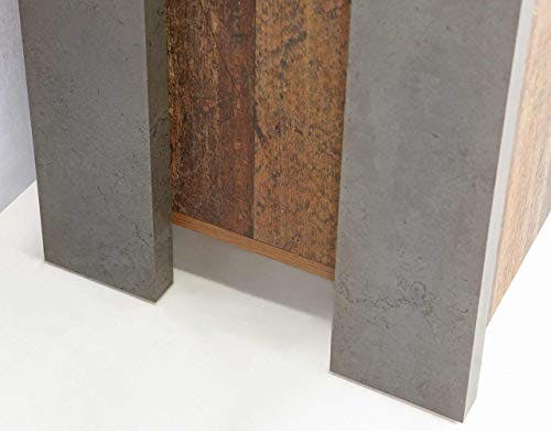 FORTE Clif Schreibtisch mit 1 Tür und 1 Schublade, Holzwerkstoff, Old Wood Vintage/Betonoptik Grau, 126.5 x 73.5 x 60 cm 0