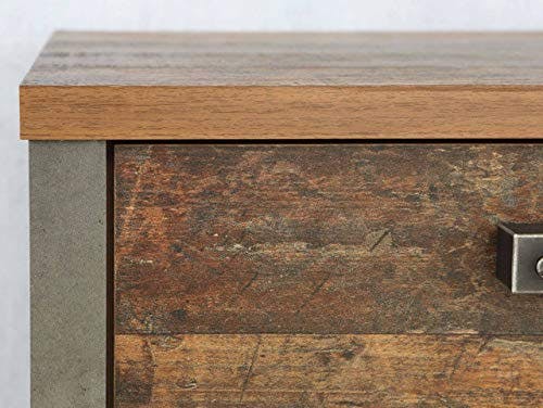 FORTE Clif Schreibtisch mit 1 Tür und 1 Schublade, Holzwerkstoff, Old Wood Vintage/Betonoptik Grau, 126.5 x 73.5 x 60 cm 1