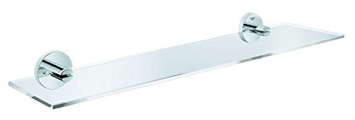 GROHE Essentials - Glasablage (Material: Glas / Metall, 530 mm (Bohrabstand 380 mm), verdeckte Befestigung), chrom, 40799001 0