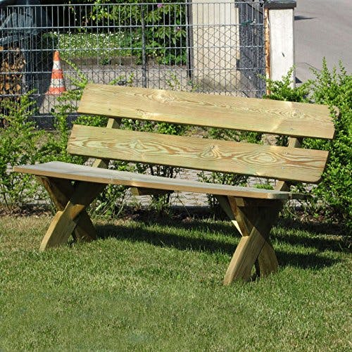 Gartenpirat Rustikale Gartenbank 3-Sitzer aus Holz massiv wetterfest 2