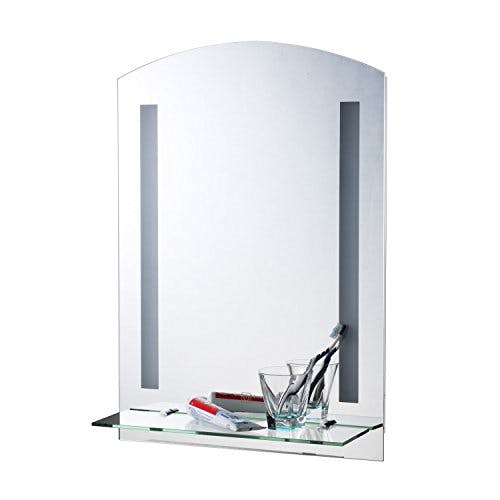 HOMCOM Badspiegelmit Ablage LED Lichtspiegel Badezimmerspiegel Wandspiegel 15W (Modell4) Wasserdicht 50 x 15,5 x 70 cm 2