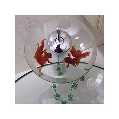 HomeLava Modern Gehärtetes Glas Waschbecken mit Wasserfall Armatur Set (Transparent 2) 0