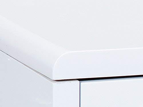Inter Link – Schreibtisch weiß Hochglanz – MDF lackiert - moderner weißer Schreibtisch – mit 2 Schubladen – Mit Metallgestell – B:120 x T:55 x H76cm - Claude 0