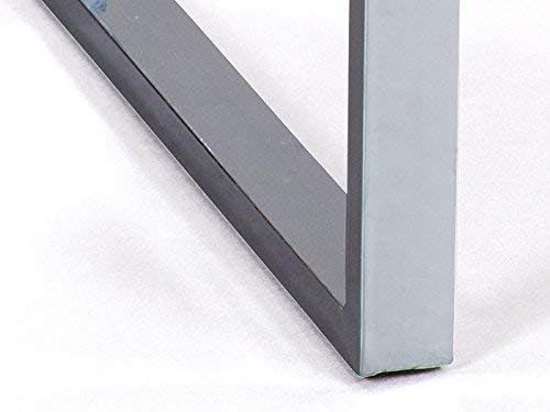 Inter Link – Schreibtisch weiß Hochglanz – MDF lackiert - moderner weißer Schreibtisch – mit 2 Schubladen – Mit Metallgestell – B:120 x T:55 x H76cm - Claude 1