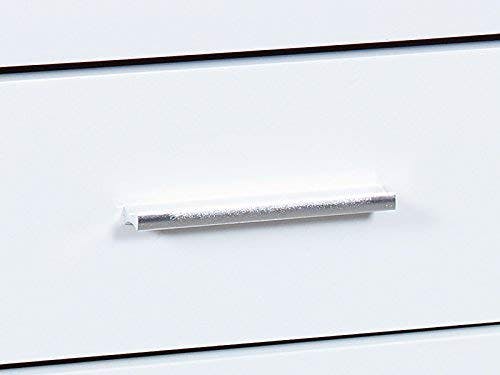 Inter Link – Schreibtisch weiß Hochglanz – MDF lackiert - moderner weißer Schreibtisch – mit 2 Schubladen – Mit Metallgestell – B:120 x T:55 x H76cm - Claude 3