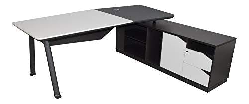 Jet-Line | Schreibtisch 'Carolina' | 2,2 m | weiß/anthrazit | linksseitig | Moderne Lederoptik | Arbeitsplatz | Büro Ausstattung | Büromöbel | Design | Tisch | Hochwertig | Homeoffice 2