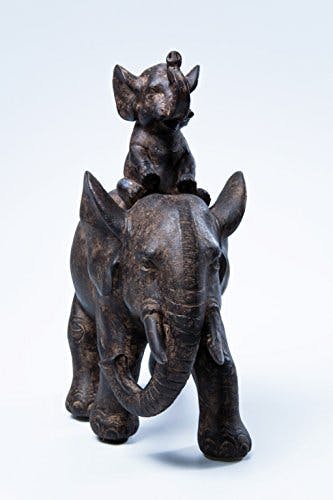 Kare Design Deko Figur Dumbo Uno, Schwarz, Deko Objekt, Elefant, 19x18x9 cm (H/B/T) 0