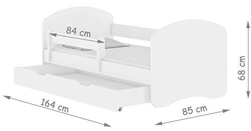 Kinderbett Jugendbett mit einer Schublade und Matratze Weiß ACMA II (160x80 cm + Schublade, Grün) 0