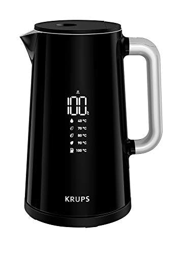 Krups Smart'n Light Wasserkocher, 5 Temperaturen, 1,7 Liter Fassungsvermögen, Innenleben aus Edelstahl, Doppelwandig, Schwarz, BW801810
