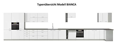Küche Bianca I 240 + 160 cm Küchenzeile Hochglanz weiß Küchenblock Einbauküche 3