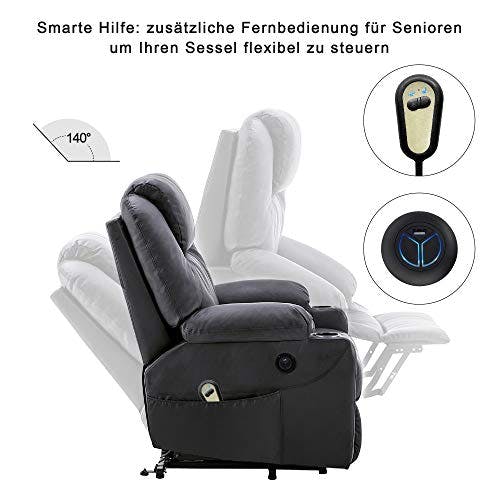 MCombo elektrische Aufstiegshilfe, TV-Sessel, Ruhestuhl, Massage, Heizung, elektrisch verstellbare USB-Anschluss 2