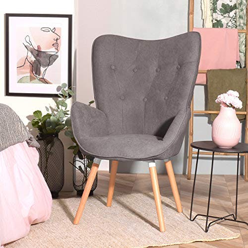 MEUBLE COSY Lehnstühle Vintager Retro Sessel Polstersessel Stoff Lounge Sessel Clubsessel Fernsehsessel, 68x73x106cm 0