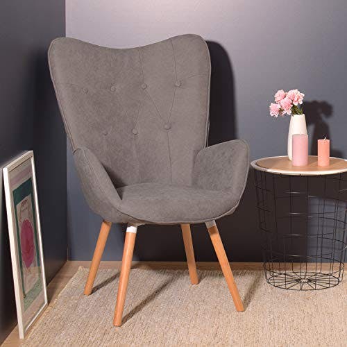 MEUBLE COSY Lehnstühle Vintager Retro Sessel Polstersessel Stoff Lounge Sessel Clubsessel Fernsehsessel, 68x73x106cm 2