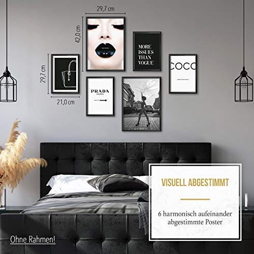 Mia Félice Premium Poster Set » Style Icons « 2x A3 | 4x A4 - Moderne Bilder für das Wohnzimmer und Schlafzimmer - Wandbilder ohne Rahmen - Flur Deko - Dekoration 0
