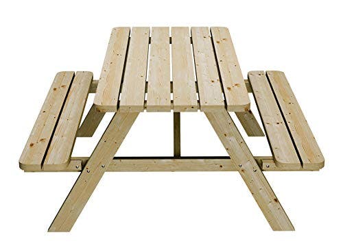 PLATAN ROOM Picknick Sitzgruppe aus Holz 170 cm Tisch Bank Kiefernholz massiv 35 mm Bierbank stabil und robust 1