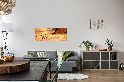 Paul Sinus Art GmbH Afrikanische Landschaft 120x 50cm Panorama Leinwand Bild XXL Format Wandbilder Wohnzimmer Wohnung Deko Kunstdrucke 2