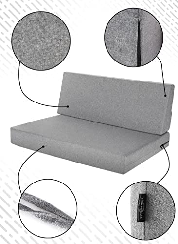 Pillows24 Palettenkissen 2-teiliges Set Palettenauflage Polster für Europaletten Hochwertige Palettenpolster Palettensofa Indoor &amp; Outdoor Erhältlich Made in EU 3