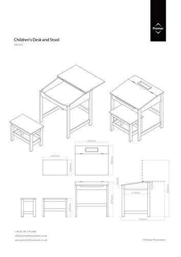 Premier Housewares Kinder Schreibtisch-Set, mit Tisch und Stuhl, 57 x 55 x 48 cm, 2-teilig Rose 2