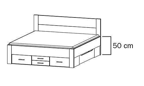 Rauch Möbel Isotta Bett mit Schubkästen in Weiß, Liegefläche 180x200cm, Gesamtmaße BxHxT 185x96x208 cm 2