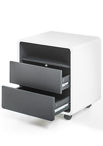 Robas Lund Bürocontainer Weiß Matt-Anthrazit Schreibtischcontainer, Tadeo BxHxT 47 x 55 x 38 cm 1