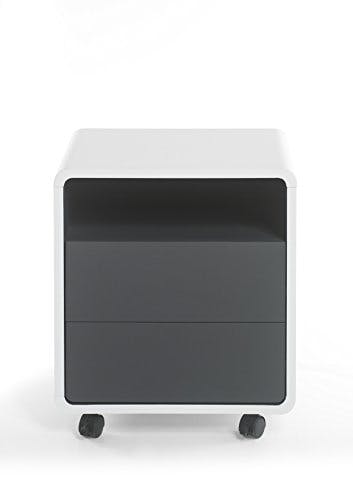 Robas Lund Bürocontainer Weiß Matt-Anthrazit Schreibtischcontainer, Tadeo BxHxT 47 x 55 x 38 cm