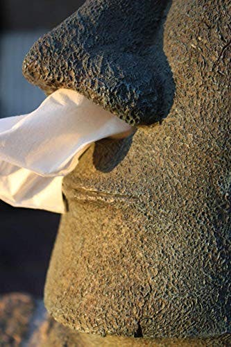 Rotary Hero Moai-Taschentuchspender - Servietten-Taschentuchbox mit Moai-Figur - Dekorativer Taschentuchhalter für Küche, Bad und Schlafzimmer - 18 x 14,5 x 32 cm 1