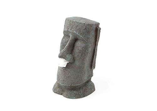 Rotary Hero Moai-Taschentuchspender - Servietten-Taschentuchbox mit Moai-Figur - Dekorativer Taschentuchhalter für Küche, Bad und Schlafzimmer - 18 x 14,5 x 32 cm 2