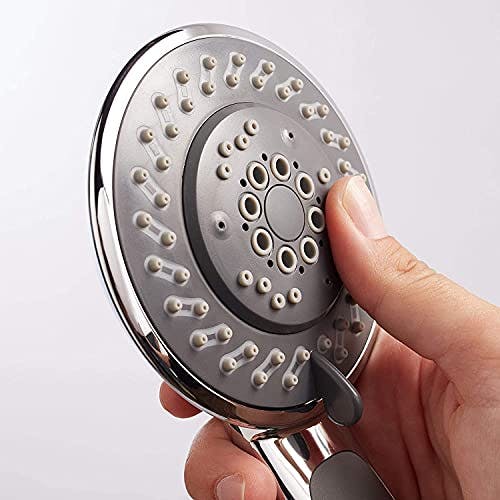 SENSEA - Dusch-Set aus Chrom mit 5 Strahstärken DOCCE - für Dusche und Bad - 1 Duschstange + 1 Seifenhalter + Schlauch + Handbrause 0