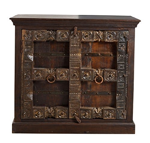 SIT-Möbel Almirah 5109-30 koloniale Kommode, 2 Türen, recyceltes Holz, Metallapplikationen, 100x45x90 cm 0