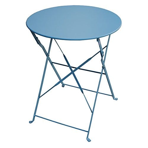 SVITA Bistro-Set 3-teilig Gartenset Garnitur Metall-Möbel Stuhl Tisch Klapp-Möbel Balkon-Set Blau 1