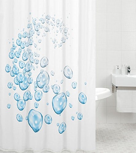 Sanilo Duschvorhang, viele schöne Duschvorhänge zur Auswahl, hochwertige Qualität, inkl. 12 Ringe, wasserdicht, Anti-Schimmel-Effekt (180 x 200 cm, Water Balls)
