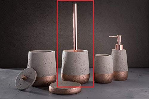 Seifenspender WC-Bürste Dose Toilettenbürste Aufbewahrungsdose Beton grau Kupfer (WC-Bürste) 1