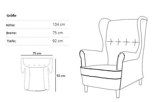 Sofini Ohrensessel Milo mit Hocker! Sessel für Wohnzimmer &amp; Esszimmer! Skandinavisch, Relaxsessel aus Webstoff, Best Sessel! (Lux 06) 2