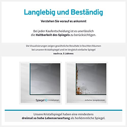 Spiegel ID Cristal: KLAPPSPIEGEL 3-teilig 40x60 cm (Breite x Höhe) - nach Wunsch anpassen - Made in Germany - Spiegel klappbar Badspiegel Wandspiegel 3