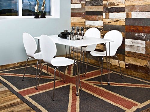 Stapelstuhl Bistrostuhl Stuhl Esszimmerstuhl Küchenstuhl Design Metall Holz stapelbar sehr belastbar Marcus (Weiß) 3