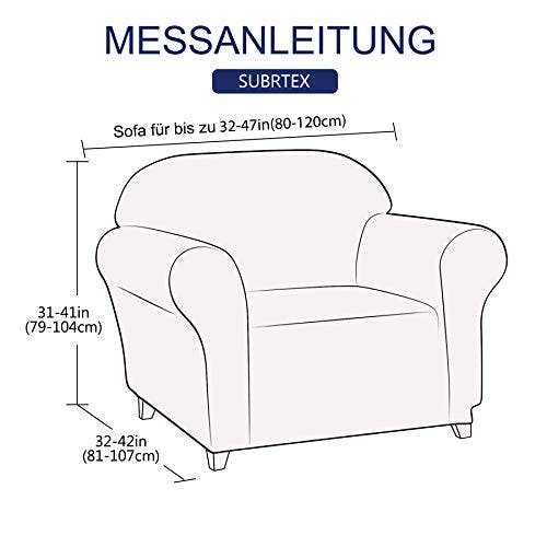 subrtex Spandex Sofabezug Stretch Couchbezug Sesselbezug Elastischer Antirutsch Sofahusse (1 Sitzer, Weinrot-1) 2
