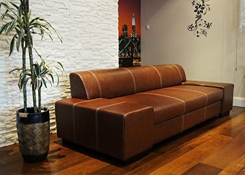 Quattro Meble Super Lange Echtleder 3 Sitzer Sofa London Breite 238cm Ledersofa Echt Leder Couch große Farbauswahl !!! 0