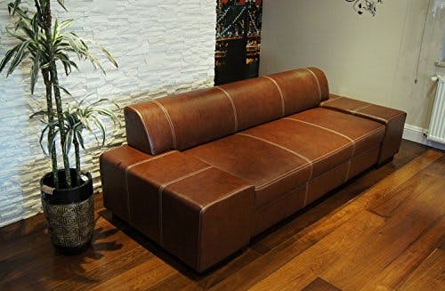 Quattro Meble Super Lange Echtleder 3 Sitzer Sofa London Breite 238cm Ledersofa Echt Leder Couch große Farbauswahl !!! 1