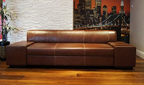 Quattro Meble Super Lange Echtleder 3 Sitzer Sofa London Breite 238cm Ledersofa Echt Leder Couch große Farbauswahl !!! 2