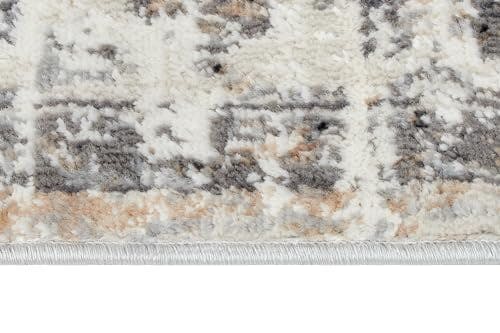 TAPISO Valley Teppich Kurzflor Hellgrau Grau Vintage Rosette Ornamental Meliert Used Effekt Wohnzimmer Schlafzimmer ÖKO-TEX 200 x 300 cm 3