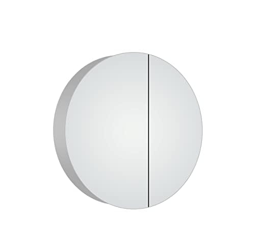 Talos Spiegelschrank Bad rund Ø 60 cm - Badezimmer Spiegelschrank mit hochwertigem Aluminium Korpus - Bad Spiegelschrank mit Zwei Glaseinlegeböden 0