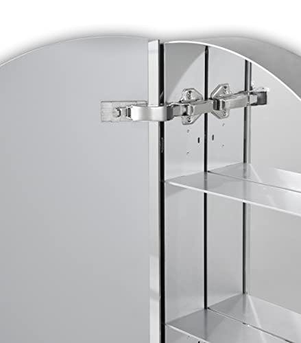 Talos Spiegelschrank Bad rund Ø 60 cm - Badezimmer Spiegelschrank mit hochwertigem Aluminium Korpus - Bad Spiegelschrank mit Zwei Glaseinlegeböden 3