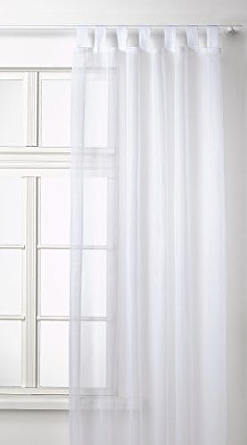 Transparente einfarbige Gardine aus Voile, viele attraktive Farbe, 245x140, Weiß, 61000