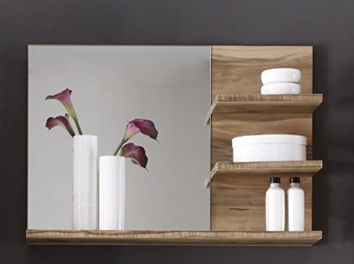 trendteam smart living - Wandspiegel Spiegel - Badezimmer - Cancun - Aufbaumaß (BxHxT) 72 x 57 x 20 cm - Farbe Nussbaum - 125940160 0